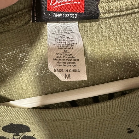 Harley Davidson Long Sleeve Thermal Womens Green Skull Cross Wrench Medium - Picture 5 of 5